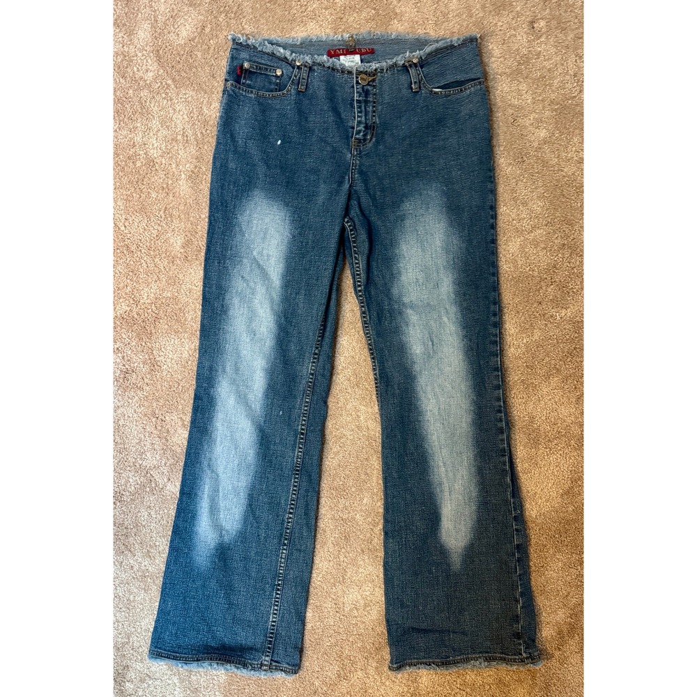 Y2K YMI UBU Bootcut Low Rise Frayed Waist Distressed Denim‎ Jeans Women's 10